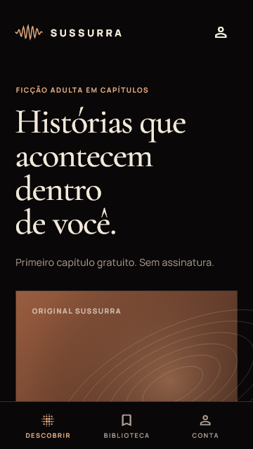 O catálogo de histórias do Sussurra em um celular Android